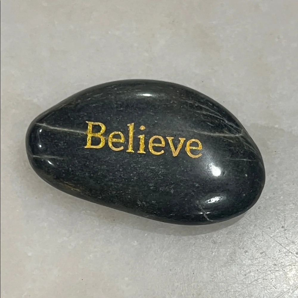Inspirational Stone Set with Gold Lettering